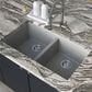 MS International 32.5" 50/50 Undermount Double Bowl Kitchen Sink in Matte Gray, , large