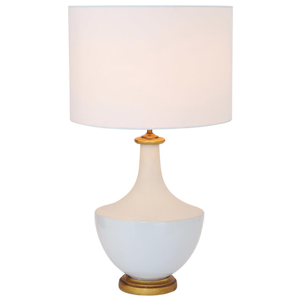 Creative Coop Arden Ceramic Table Lamp in Gold and Cream, , large