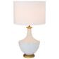Creative Coop Arden Ceramic Table Lamp in Gold and Cream, , large
