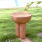 Hearth and Haven Iris Outdoor Round Side Table with 3 Cylindrical Legs in Brown, , large