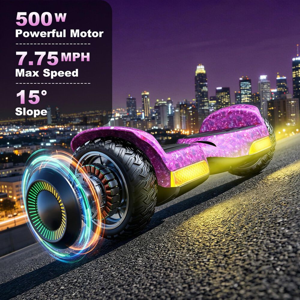 HOMLUX Off Road Self Balancing Scooter with 6.5" Tires in Galaxy Purple, , large