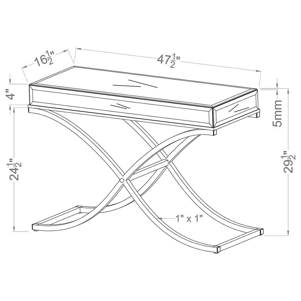 Furniture of America Flanagan Console Table in Brass, , large