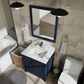 Lexora Home Jacques 30" Single Bathroom Vanity in Navy Blue with 2 cm White Carrara Marble Top and Rectangular Sink, , large