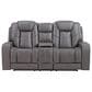 Steve Silver Daniel Triple Power Reclining Loveseat in Mossy Gray, , large