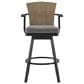 Armen Living Hazel Patio Swivel Bar Stool with Charcoal Cushion in Black, , large