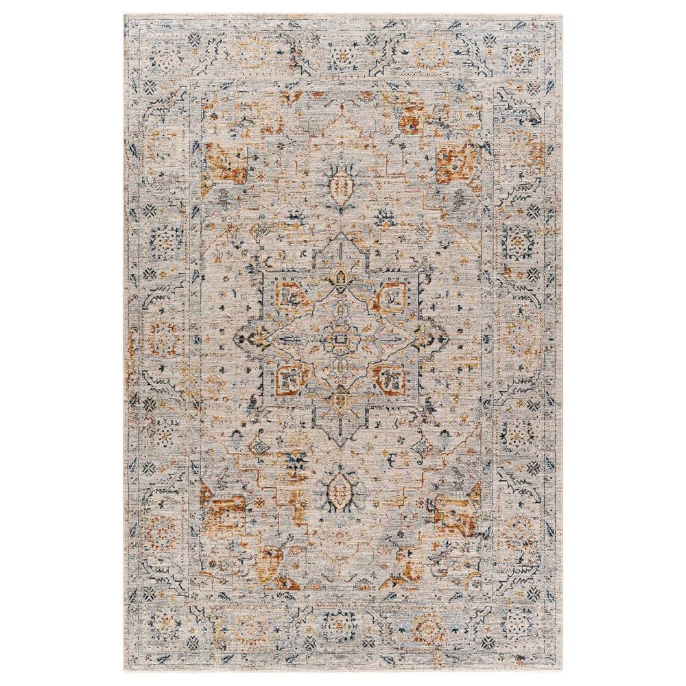 Surya Laila LAA-2312 6"7" Round Teal, Sage, Orange, Gray and Cream Area Rug, , large