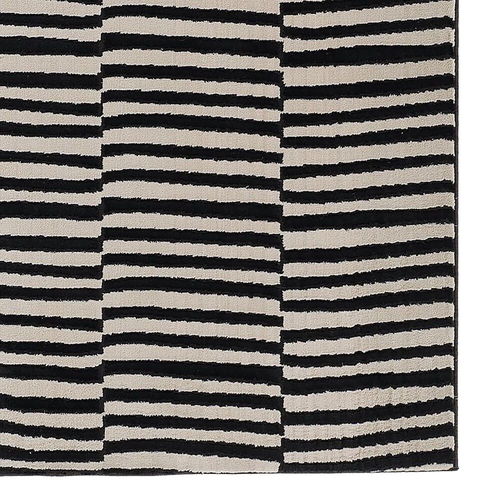 Momeni Xander Striped 2&#39; x 8&#39; Black Runner, , large