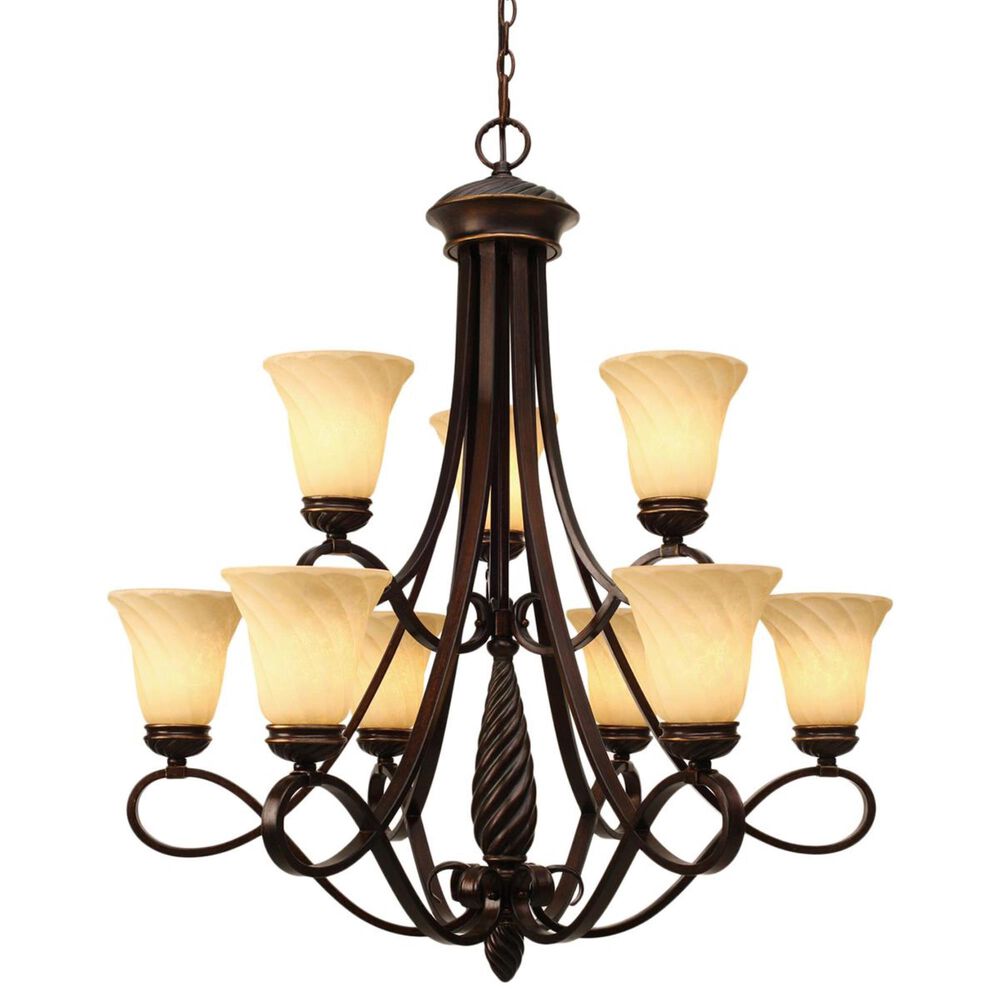 Golden Lighting Torbellino 9-Light 2 Tier Chandelier in Cordoban Bronze, , large