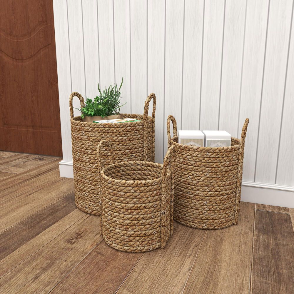 Maple and Jade Dried Coastal Storage Basket in Brown &#40;Set of 3&#41;, , large