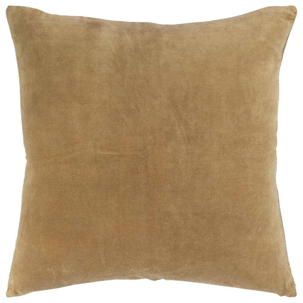 Rizzy Home Transitional Solid 22" Poly Filled Pillow in Gold, , large