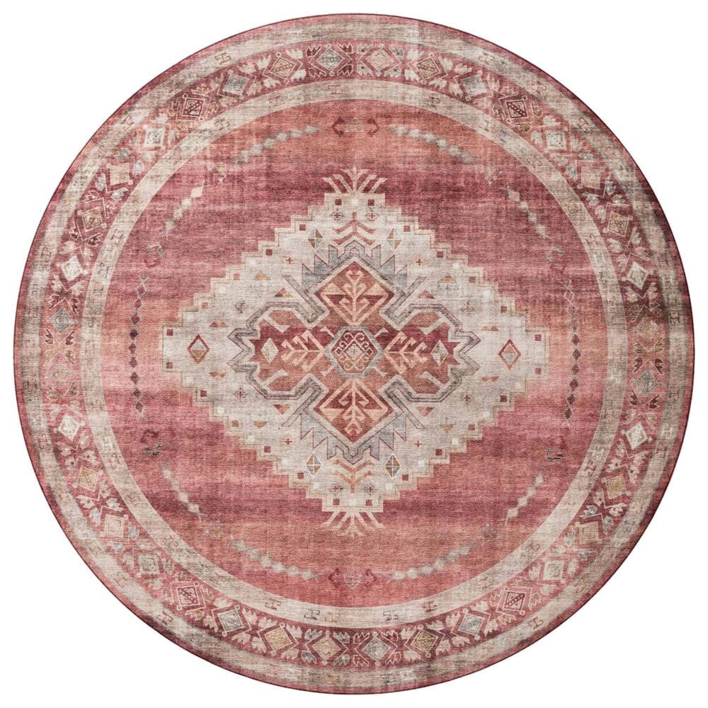 Loloi II Heidi 7"6" Round Sunset and Natural Area Rug, , large