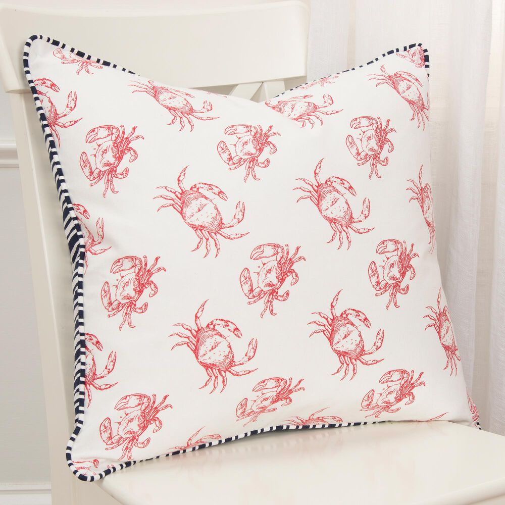 Rizzy Home Animal 20" Down Filled Pillow in Crab Red, , large