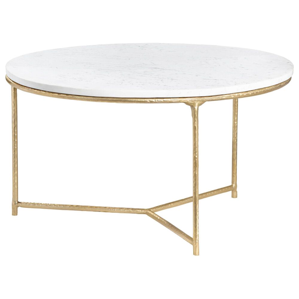 Crestview Collection Athens Cocktail Table in White and Gold, , large