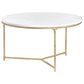 Crestview Collection Athens Cocktail Table in White and Gold, , large