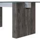 Modern Market 7-Piece Rectangular Dining Set in Clear and Dark Brown, , large
