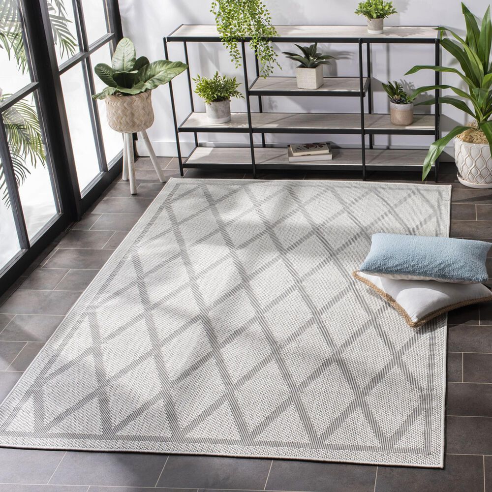Safavieh Bermuda BMU805A 9&#39; x 12&#39; Ivory and Light Grey Indoor/Outdoor Area Performance Rug, , large