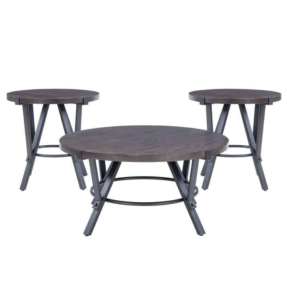 Linden Boulevard Enzo 3-Piece Occasional Table Set in Charcoal Brown, , large