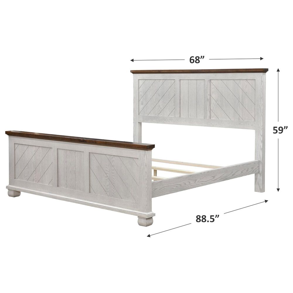 Briarwood Town Hall Queen Panel Bed in Turkish Coffee and Aged White, , large