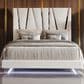 New Heritage Europa King Upholstered Panel Bed with Lighting in White, , large