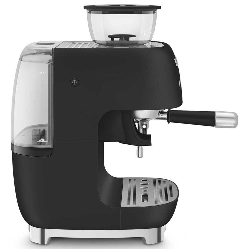 SMEG Espresso Manual Coffee Machine with Grinder in Matte Black, , large