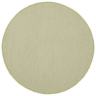 Nourison Courtyard Ivory and Green 5" Round Indoor/Outdoor Area Rug, , large