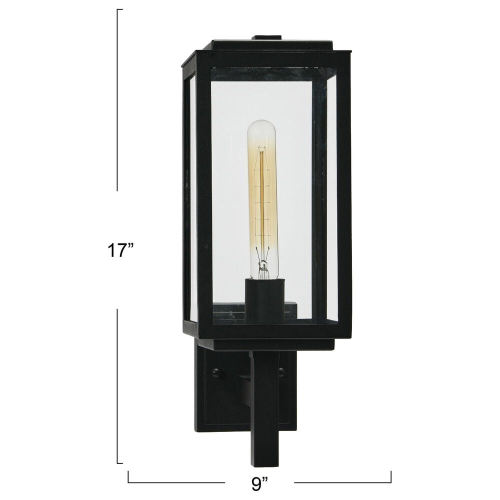 Creative Coop Addison 1-Light Outdoor Wall Sconce in Textured Black, , large