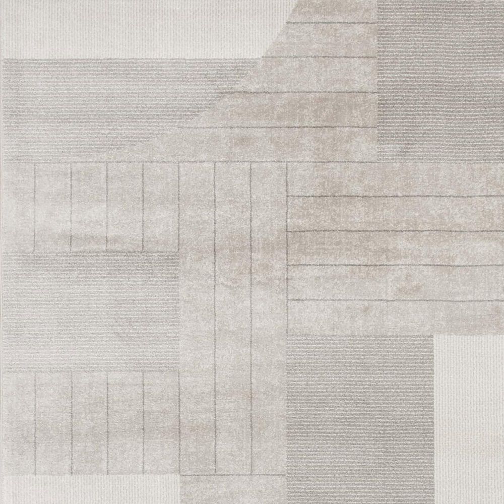 Central Oriental Landscape Drew 7&#39;10&quot; x 9&#39;10&quot; Shell and Salt Area Rug, , large