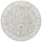 Surya Dresden Gray, Medium Gray, White, Light Slate, Denim and Mustard 7"10" Round Area Rug, , large