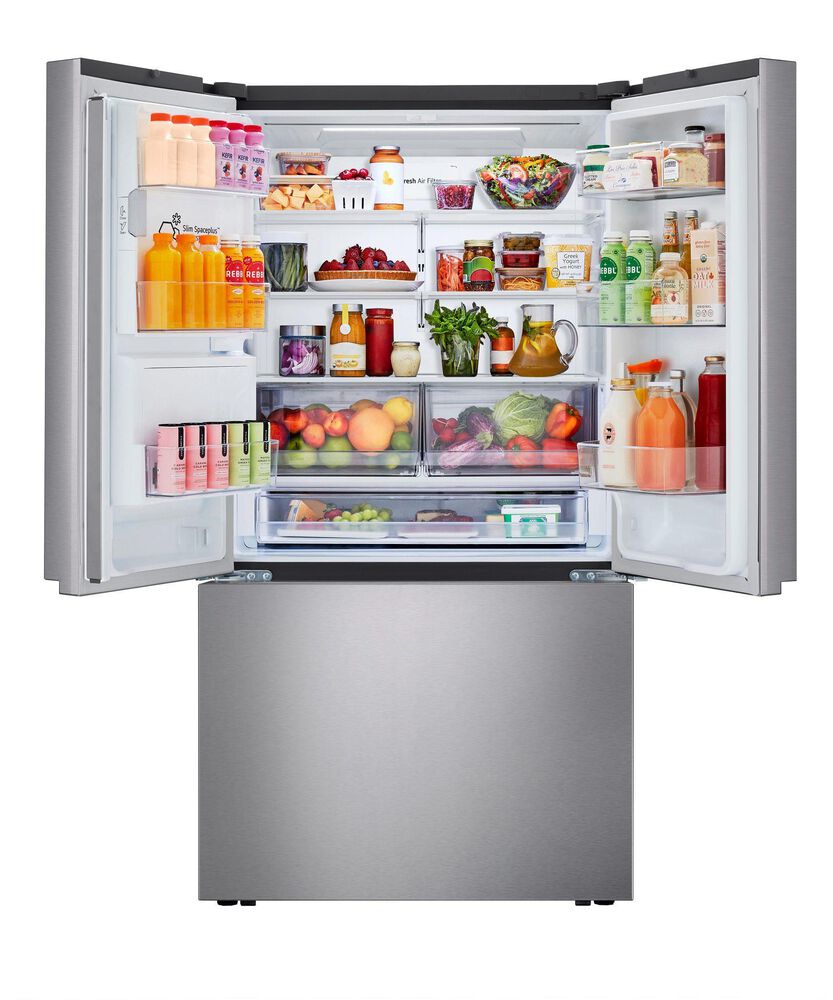 LG 25.5 Cu. Ft. 3-Door French Door Refrigerator with Ice and Water Dispenser in Noble Steel, , large