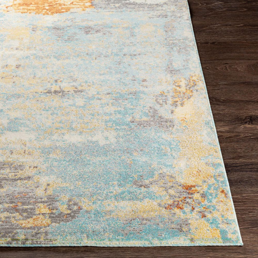 Surya Bodrum 8&#39;10&quot; x 12&#39; Orange, Gray and Aqua Area Rug, , large