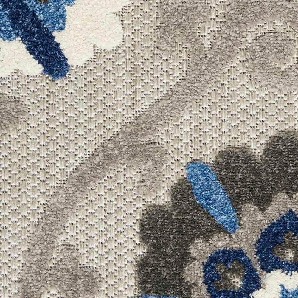 Nourison Aloha 7&#39;10&quot; Round Grey and Blue Indoor/Outdoor Area Rug, , large