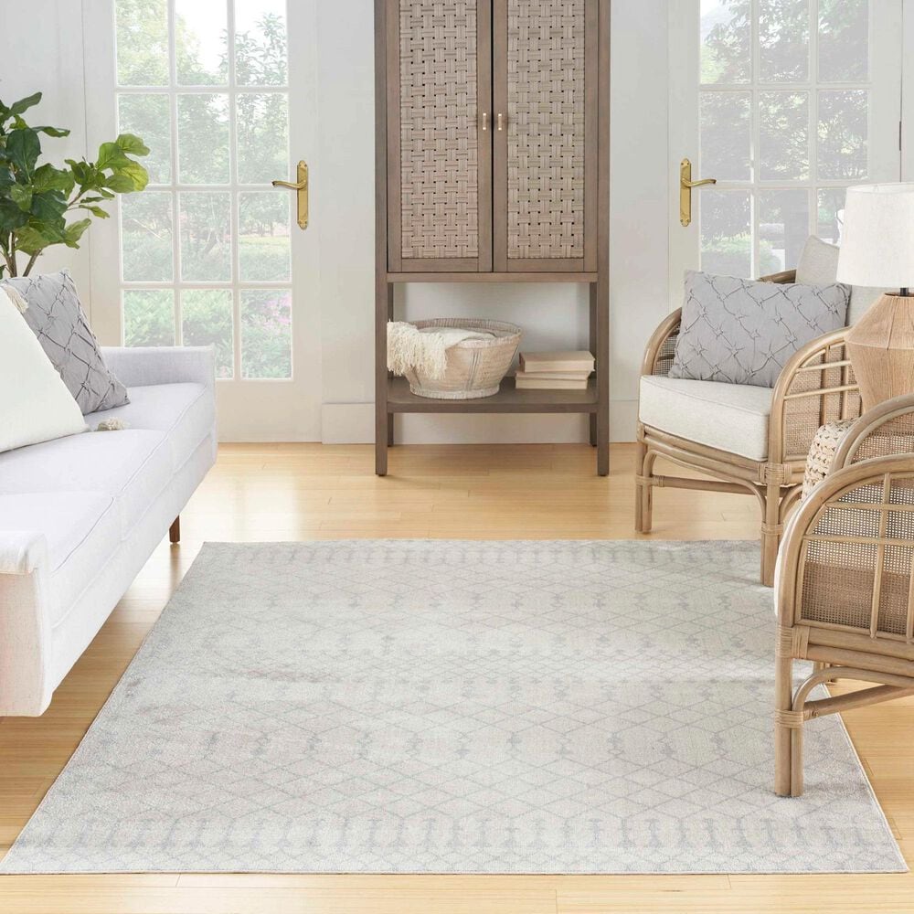 Nourison Astra Machine Washable 6&#39;7&quot; x 9&#39; Ivory Area Rug, , large