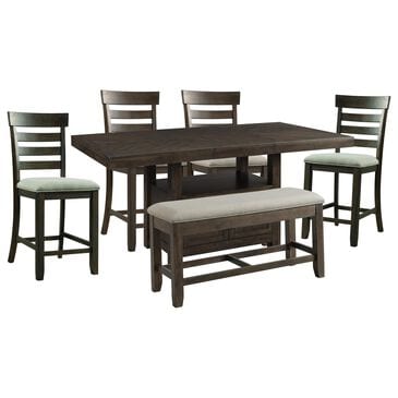 Mayberry Hill Colorado 6-Piece Counter Dining Set in Brown, , large
