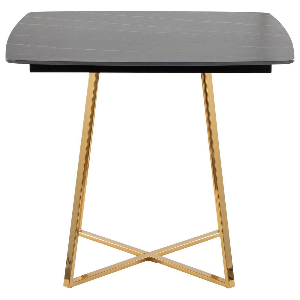 LumiSource Cosmo Square Dinette Table in Black and Gold - Table Only, , large