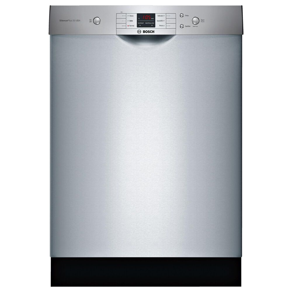 Bosch 24" Built-In Recessed Handle Dishwasher in Stainless Steel, , large