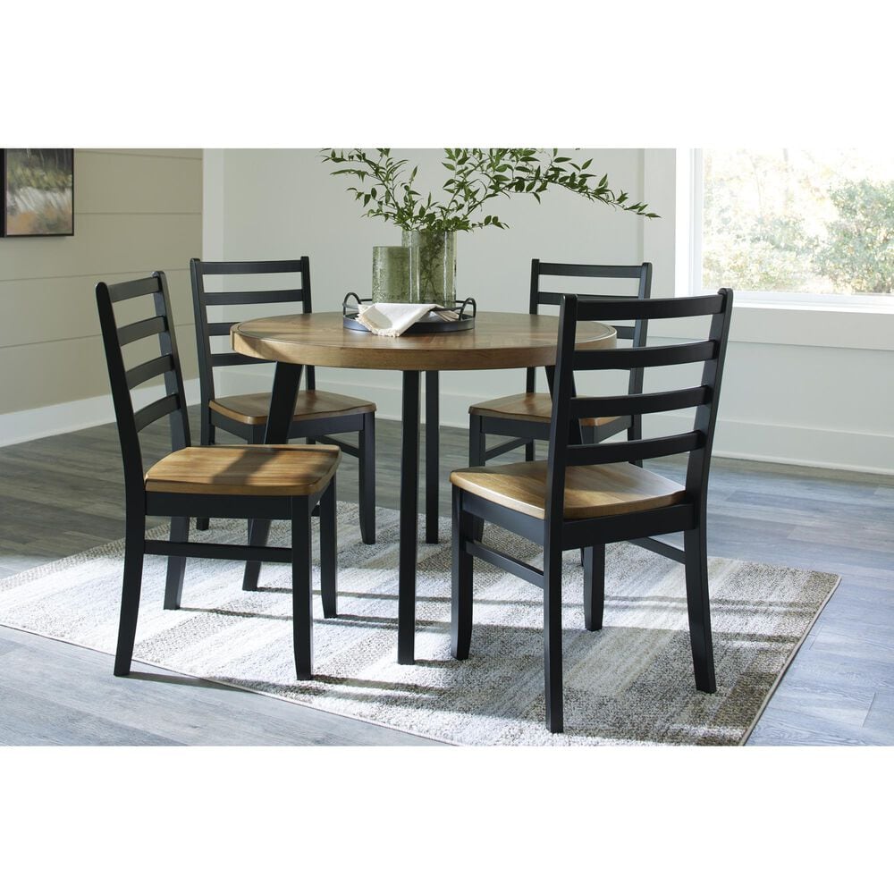 Ashley Blondon 5-Piece Round Dining Set in Brown and Black, , large