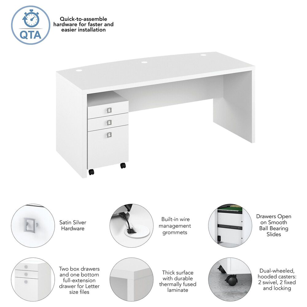 Bush Echo 2-Piece Office Set in Pure White, , large