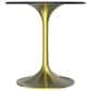 Leisuremod LeisureMod Verve Collection 27 Round Dining Table, Brushed Gold Base with Sintered Stone Black Top, , large