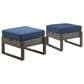 Sunwell Garden Patio Ottoman with Gray Frame in Navy (Set of 2), , large