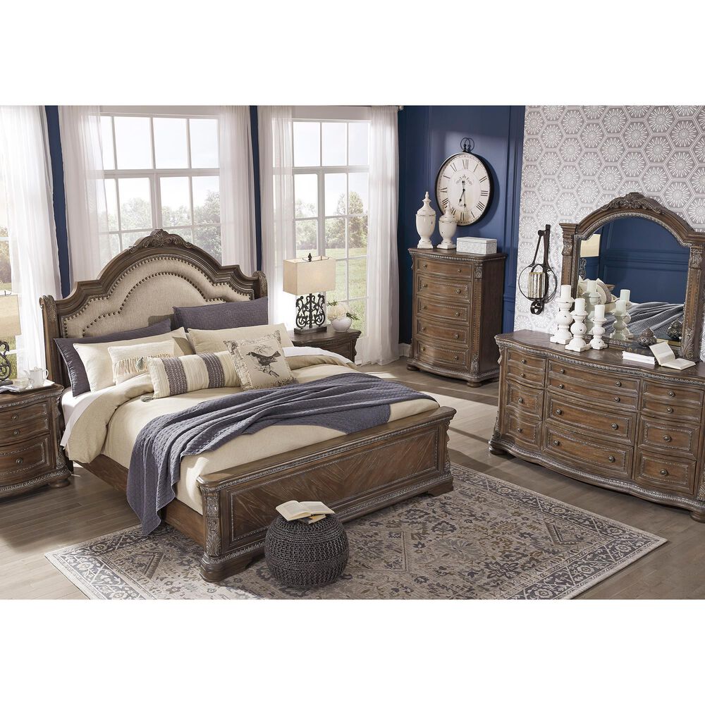 Signature Design by Ashley Charmond King Bed in Dark Brown, , large