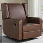 Lifestyle Solutions Emerson Manual Swivel Rocker Recliner in Brown, , large