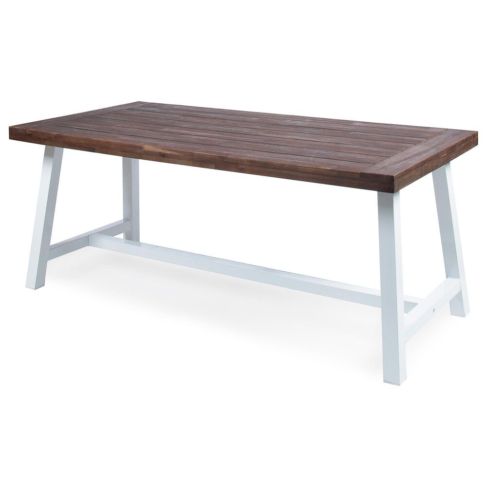 Hearth and Haven Carlie Outdoor Dining Table in Brown and White - Table Only, , large