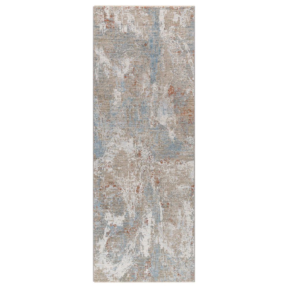 Surya Brunswick Taupe, Gray, Cream, Blue, Light Slate and Seafoam 2'7" x 7'3" Runner, , large