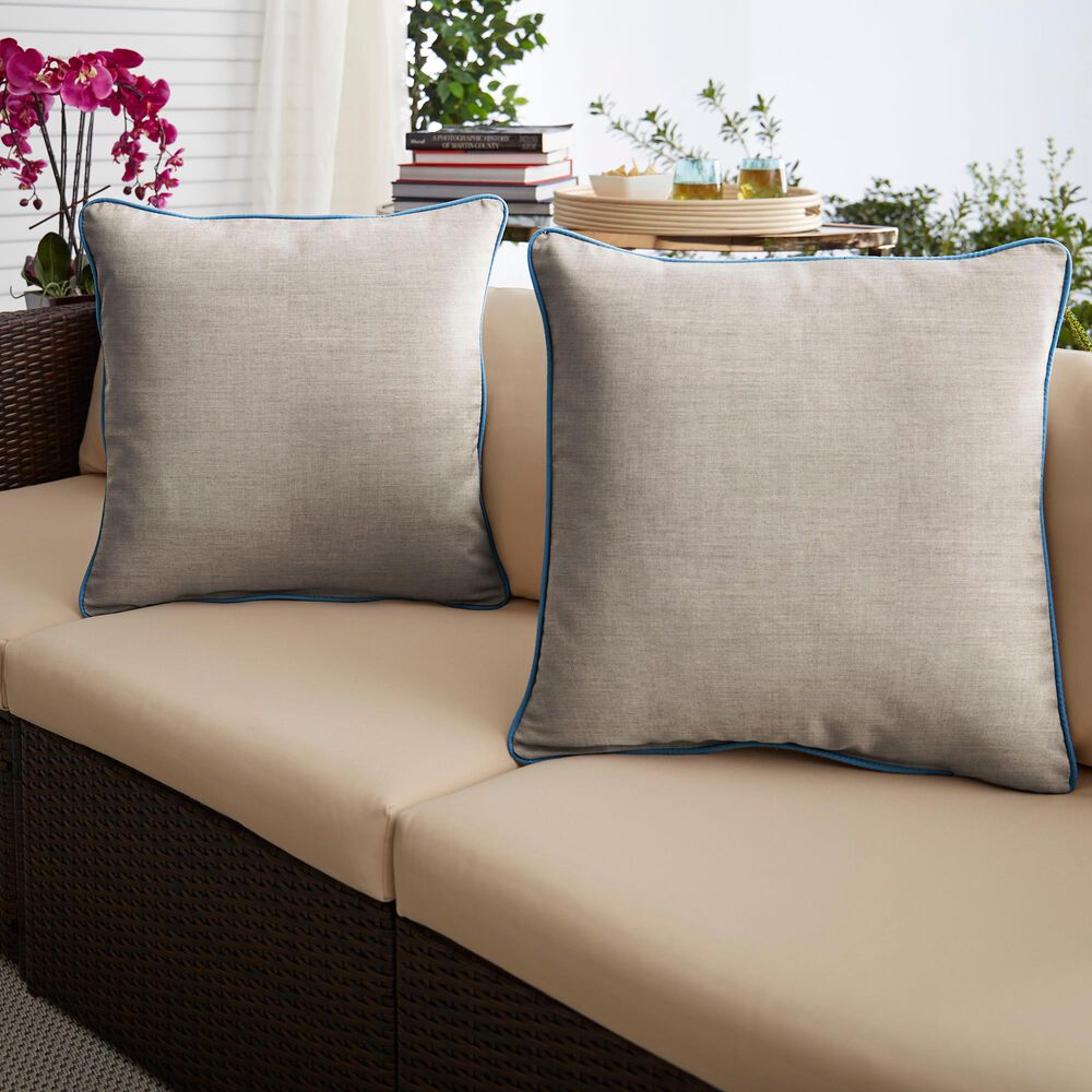 Sorra Home Sunbrella 20" Pillow in Cast Silver (Set of 2), , large