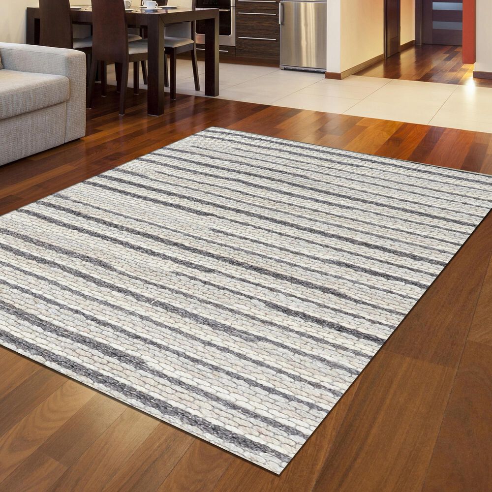Radici USA Bellissima Striped 9&#39; x 12&#39; White Area Rug, , large