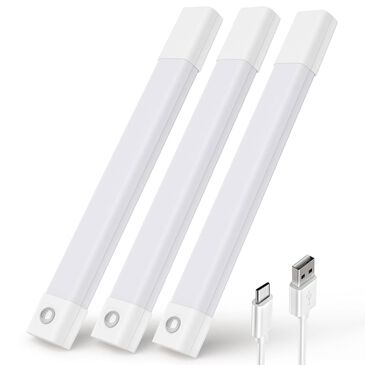 HOMLUX 11" Motion Sensor LED Light in Bar White (Set of 3), , large