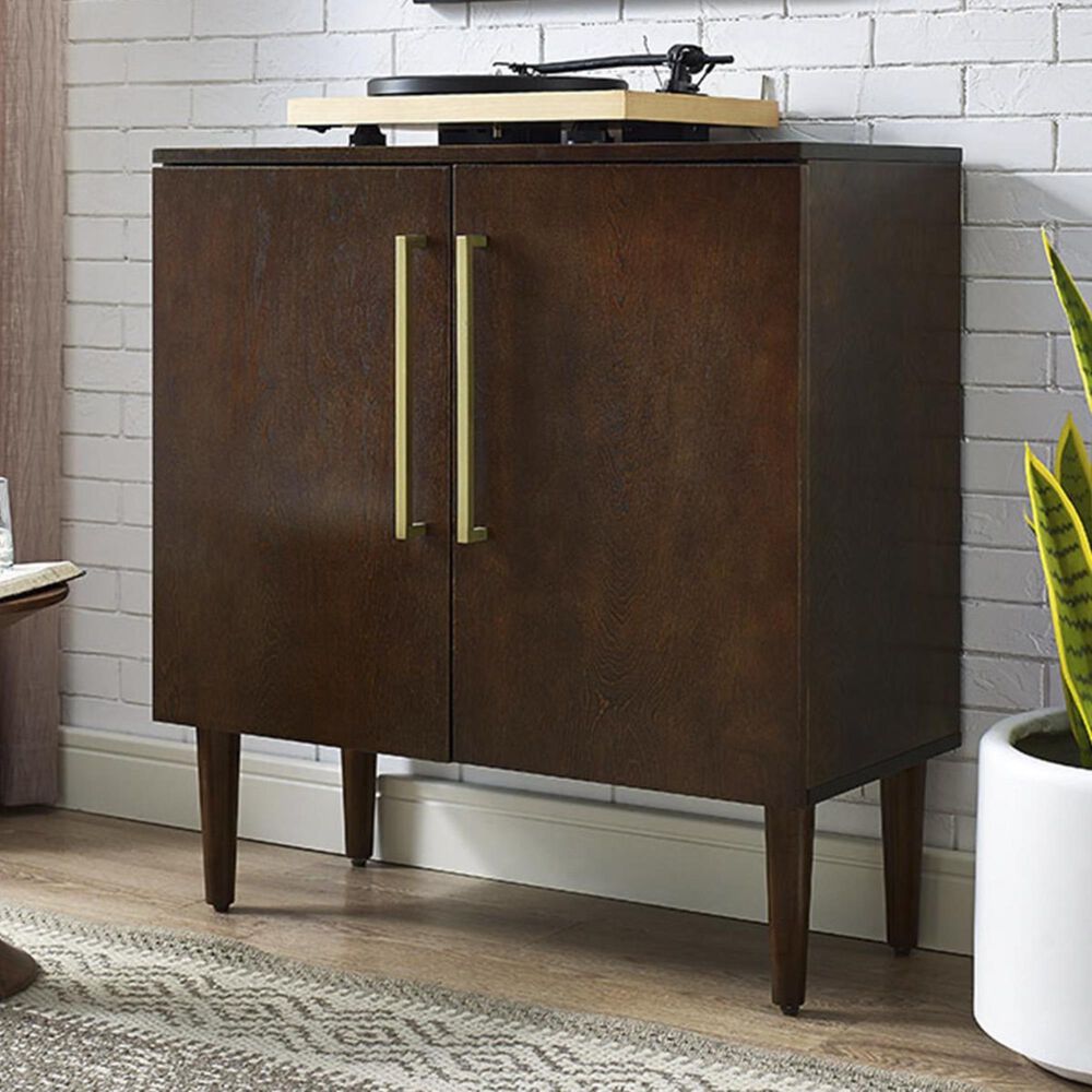 Crosley Furniture Everett Console Cabinet in Mahogany, , large