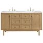 James Martin Vanities Laurent 60" Double Bathroom Vanity in Light Natural Oak with 3 cm Arctic Fall Solid Surface Top and Rectangular Sinks, , large