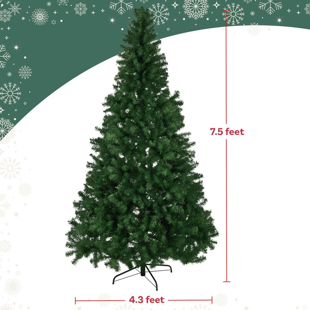 Timberlake 7.5 ft Artificial Christmas Tree with 1326 Branch Tips and Metal Stand in Green, , large