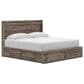 Ashley Elbrim King Storage Bed in Weathered Brown, , large